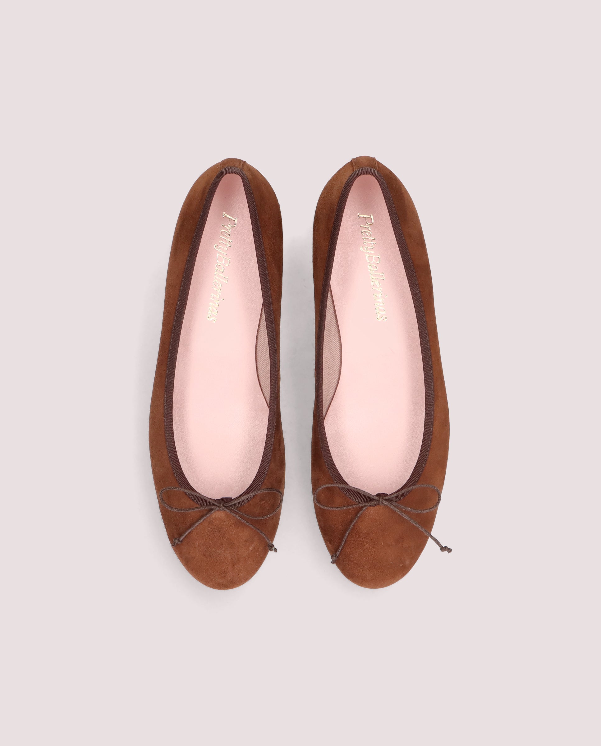 Alternative view of Gretschen ballerina in soft brown suede by PrettyBallerinas