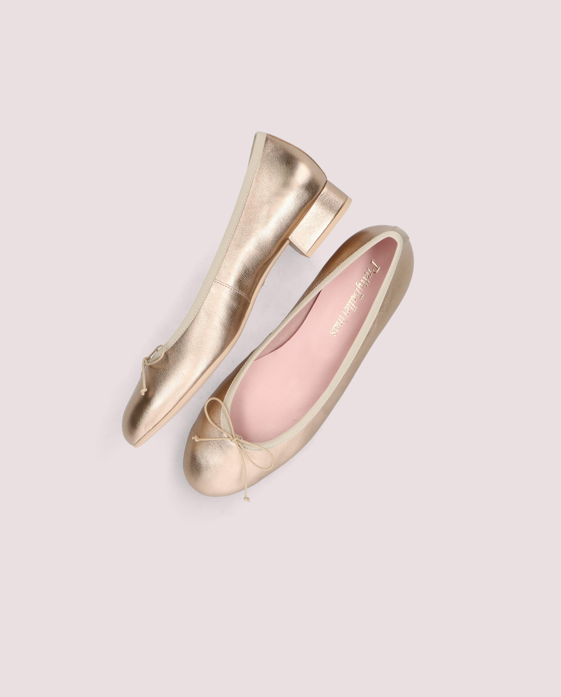 Gretschen ballerina in nude metallic leather