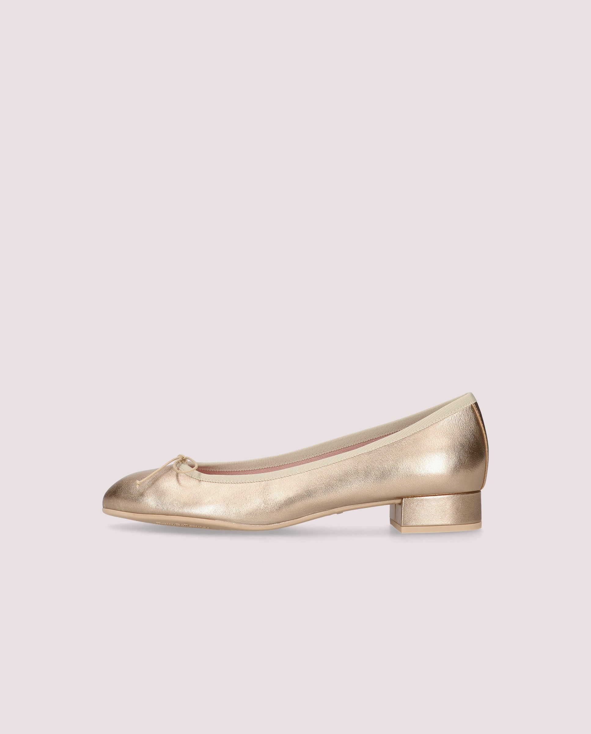 Gretschen ballerina in nude metallic leather
