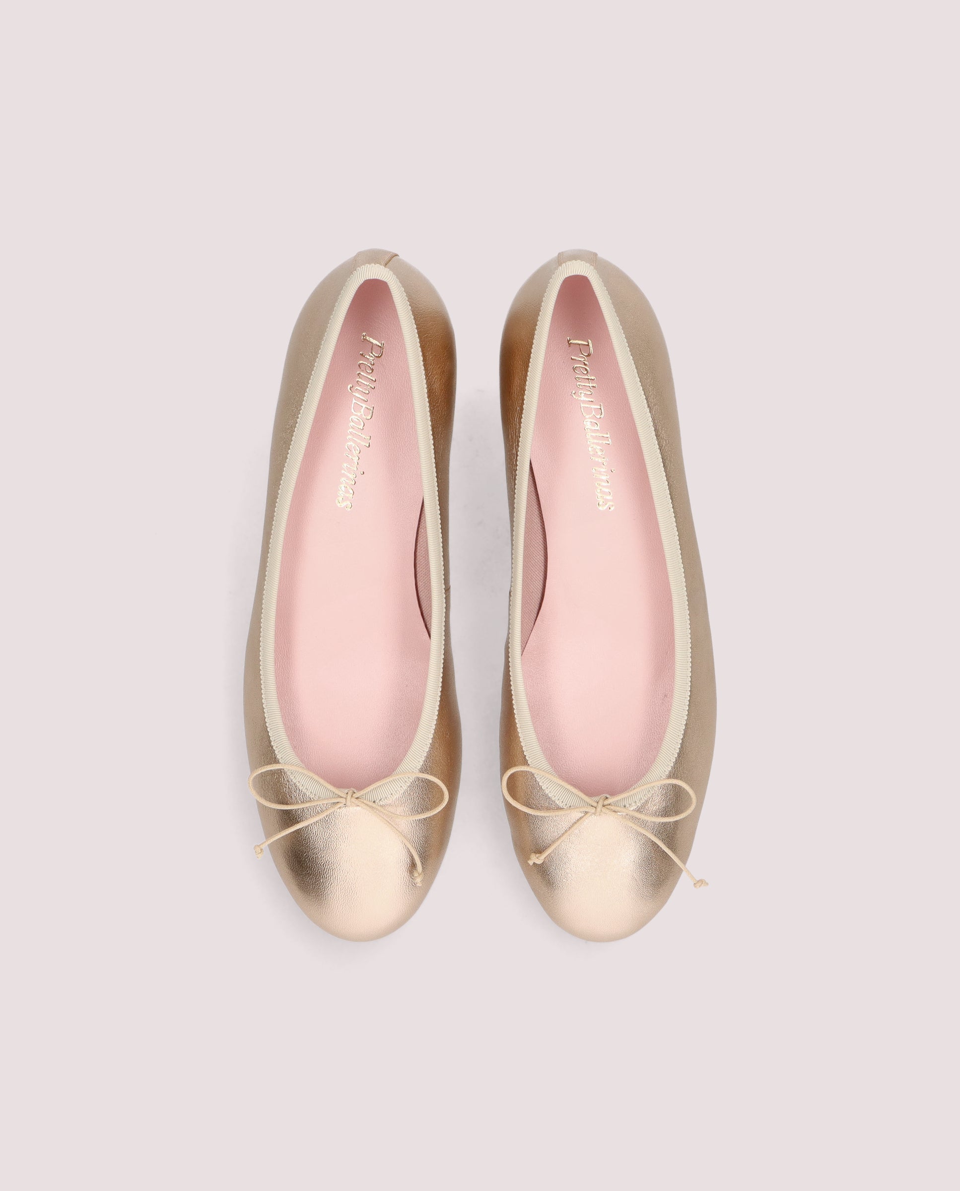 Alternative view of Gretschen ballerina in nude metallic leather by PrettyBallerinas