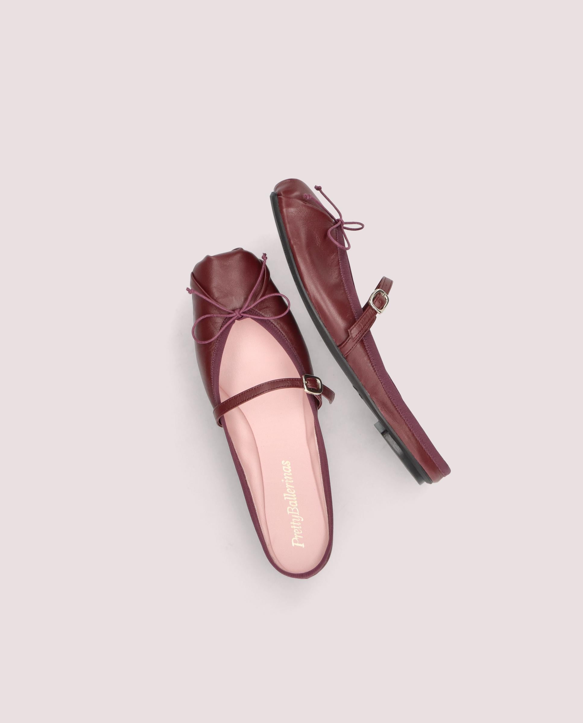 Kristen mule in dark red leather