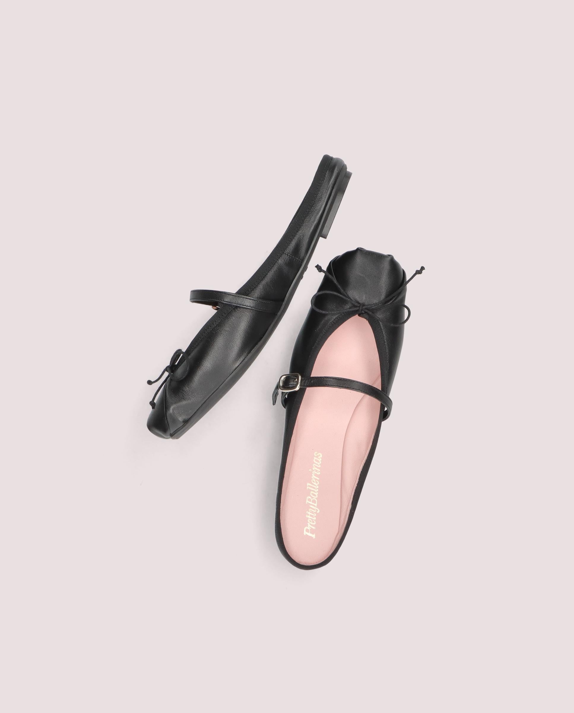 Kristen mules in black leather