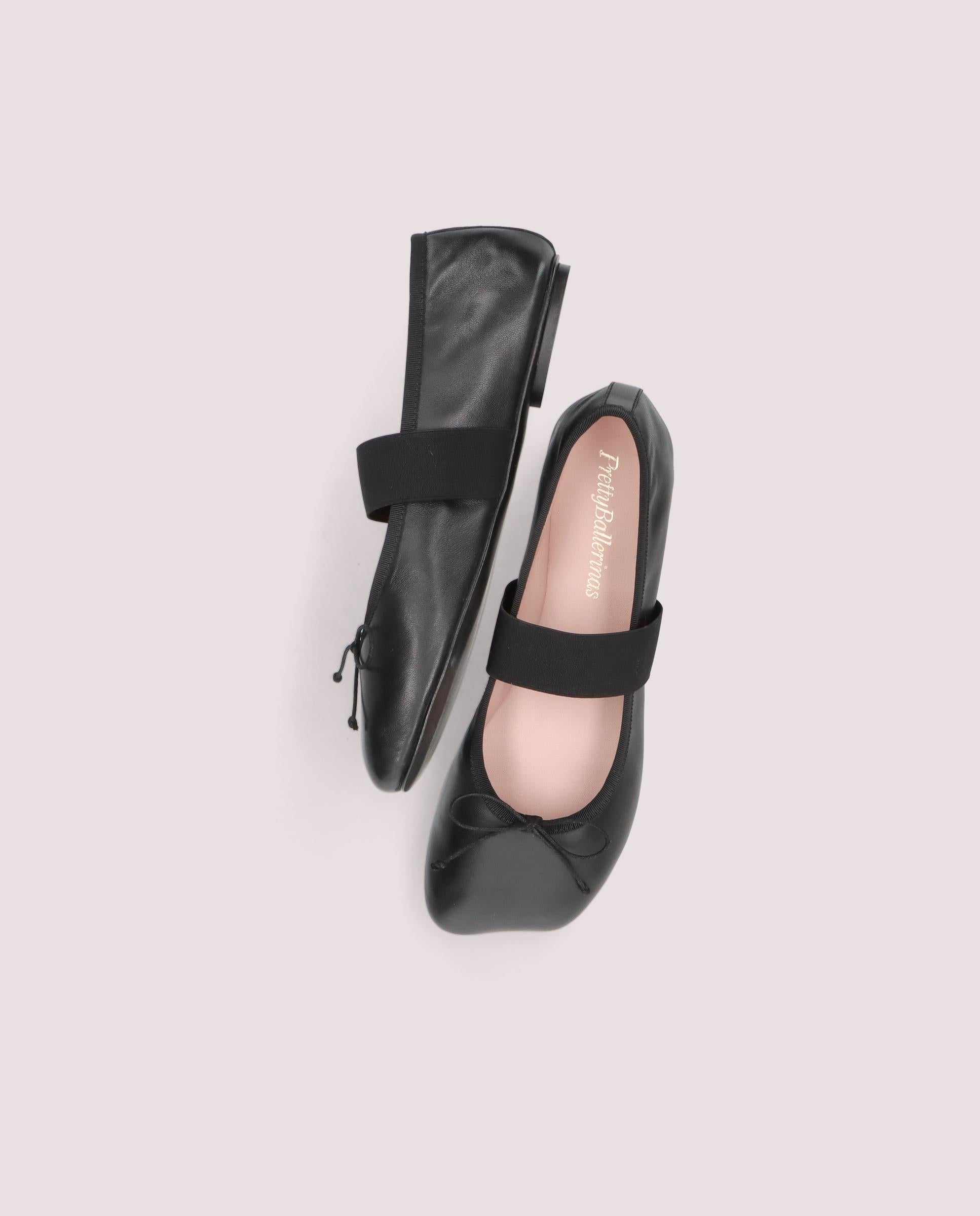 Pretty Ballerinas ブラック フラットシューズ 38 Yuma ballerina in black leather
