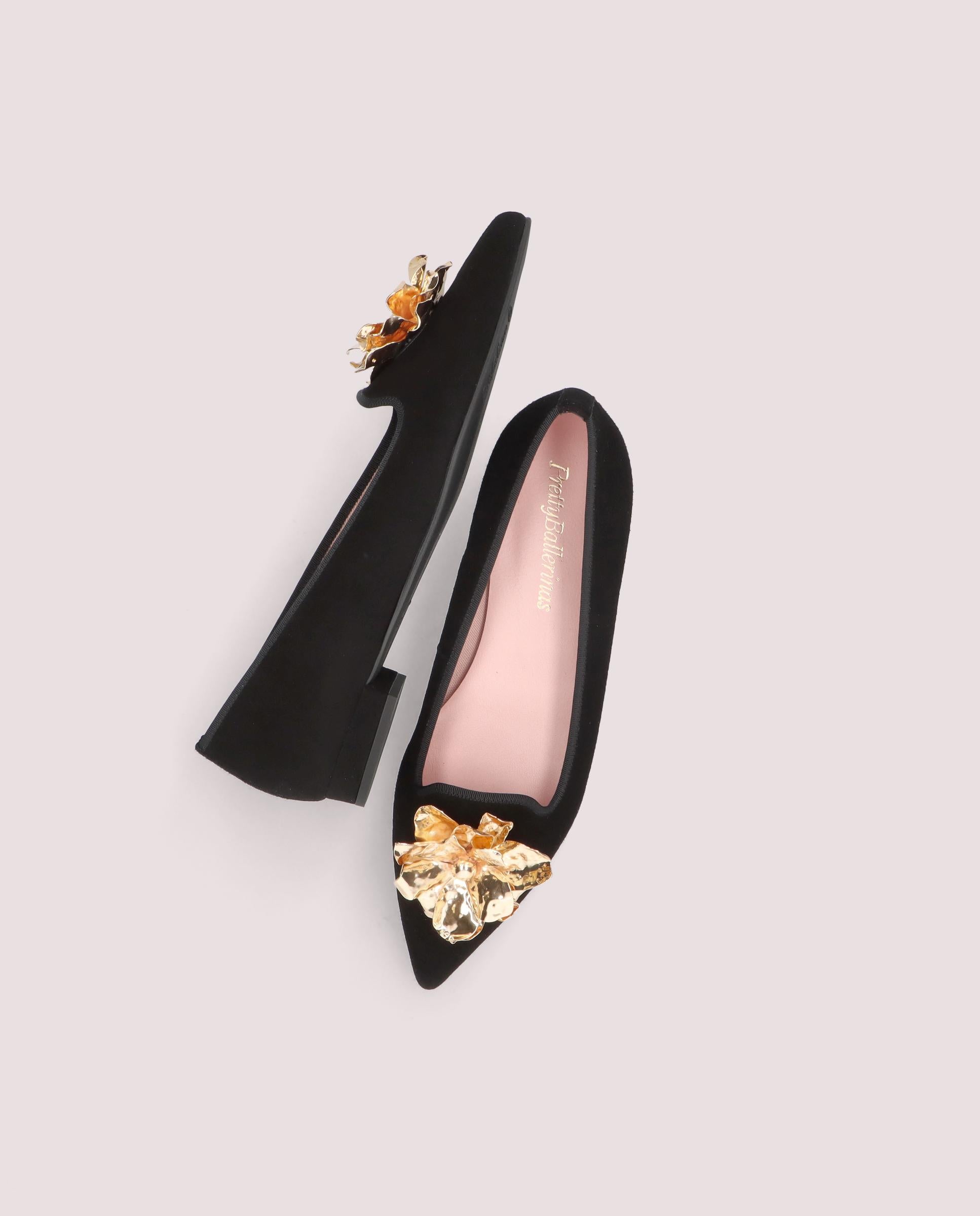 Clementine ballerina in black suede 