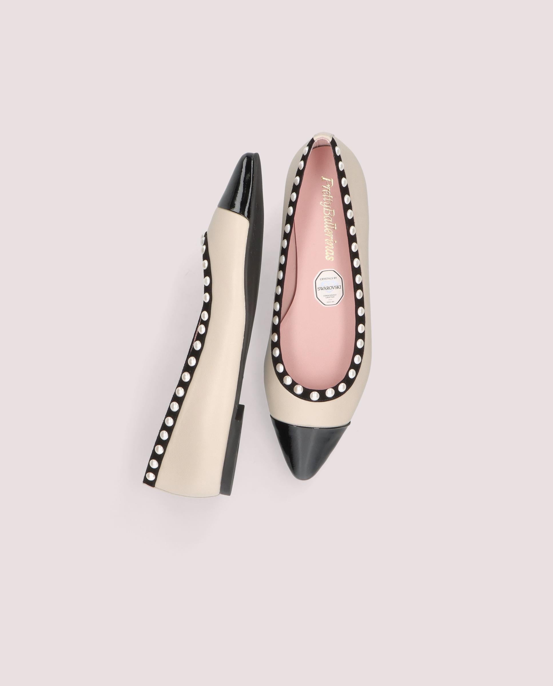 Tyra ballerina in beige leather