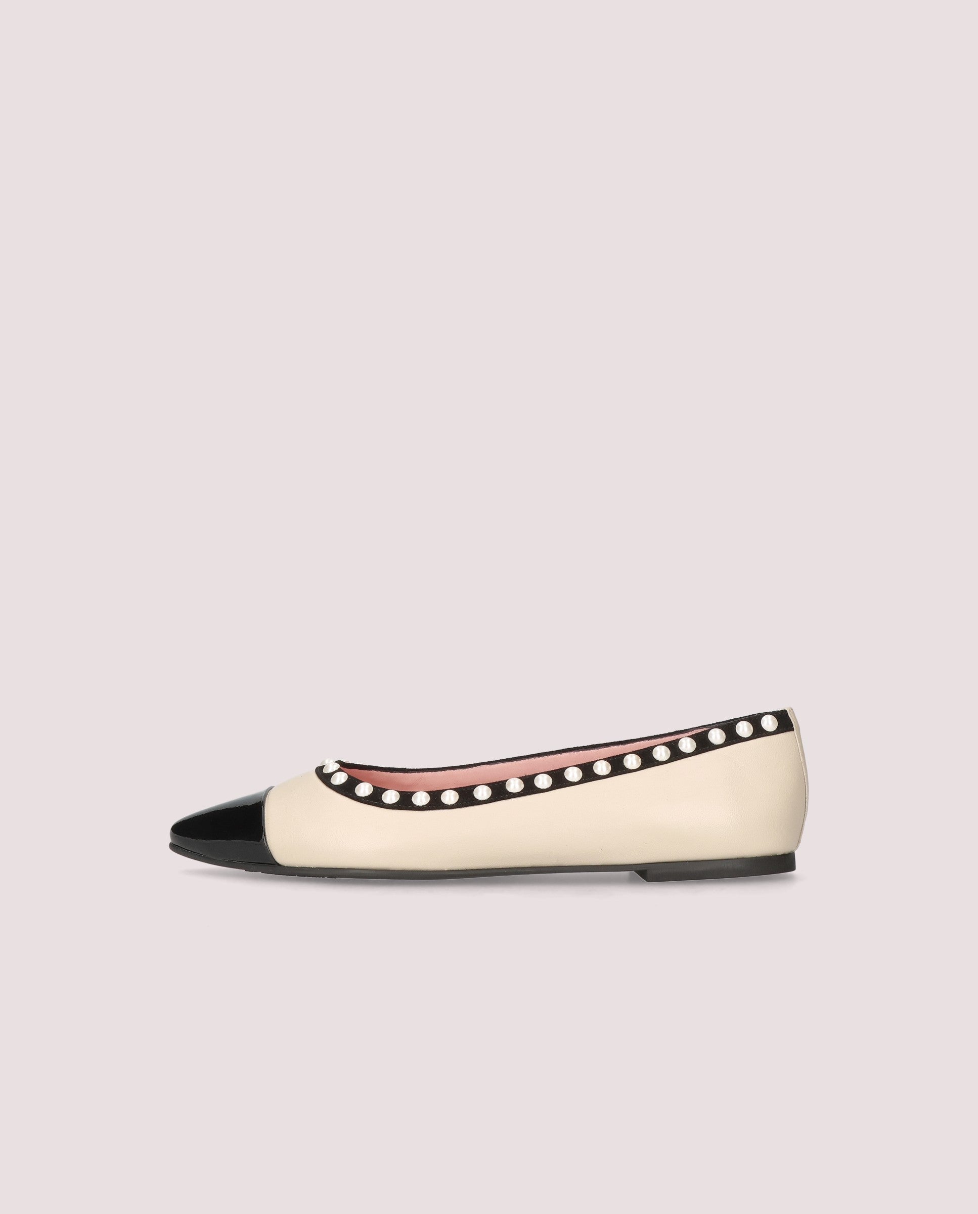 Tyra ballerina in beige leather