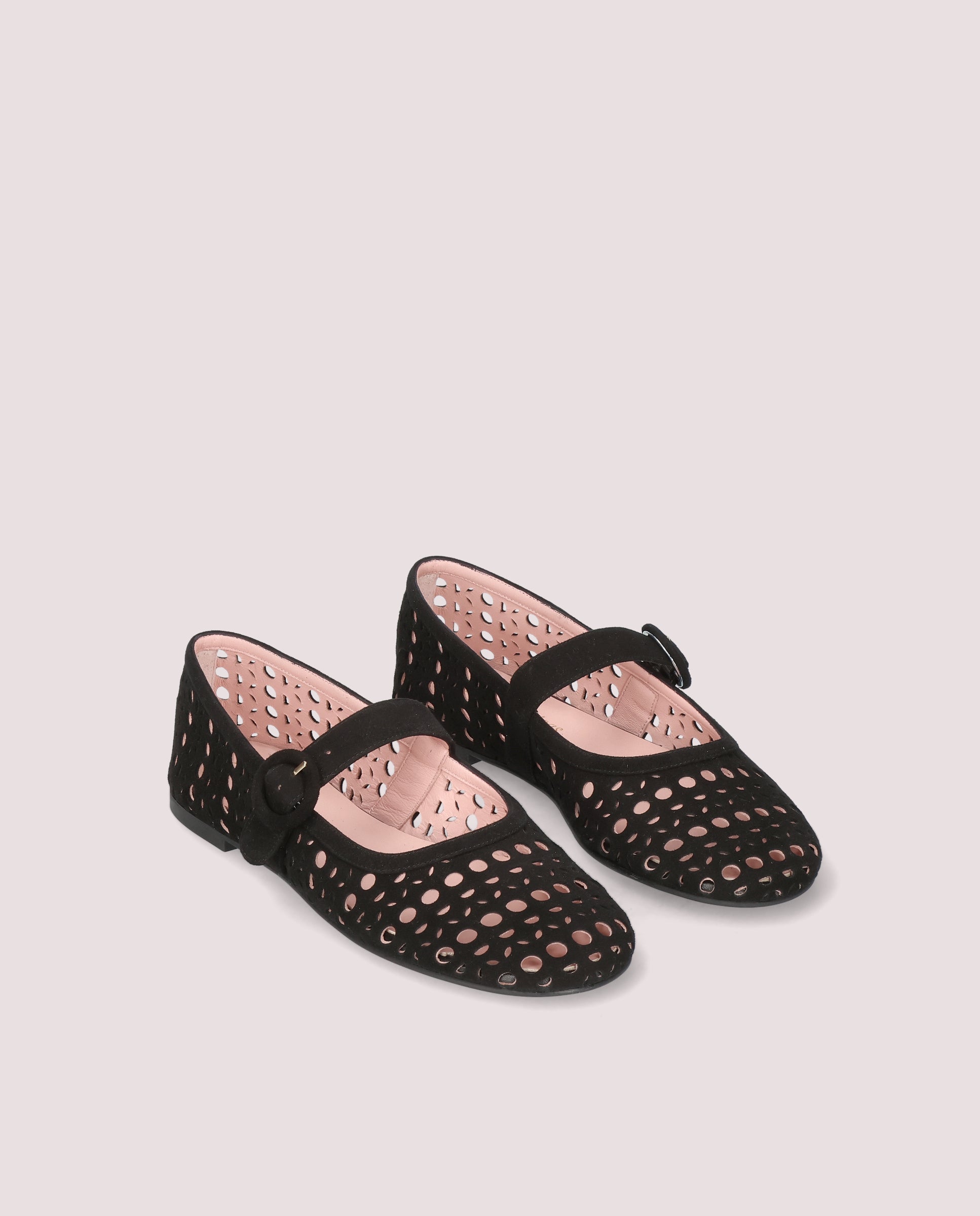 Image of Georgia ballerina in black suede by PrettyBallerinas