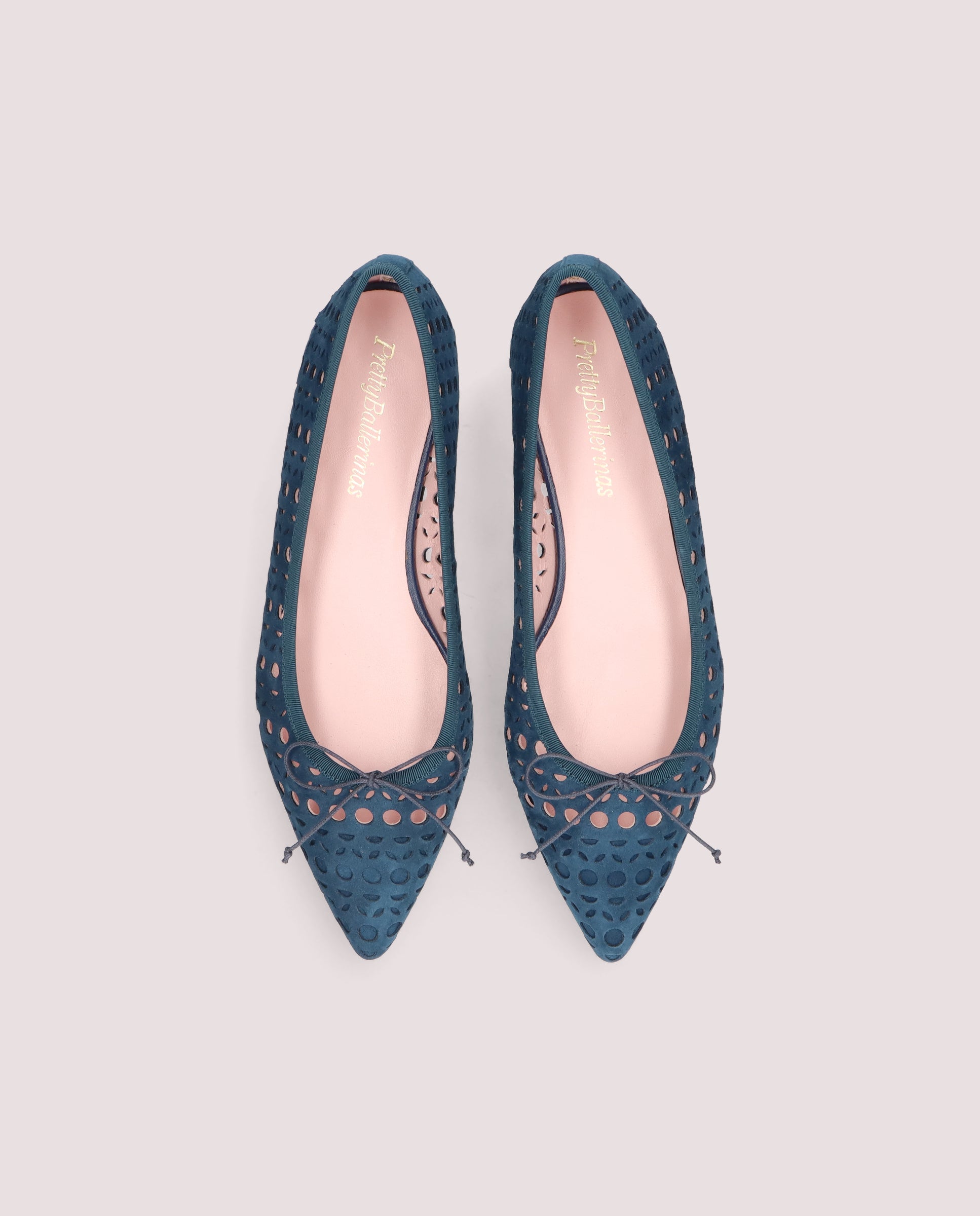 Paris ballerina in teal suede