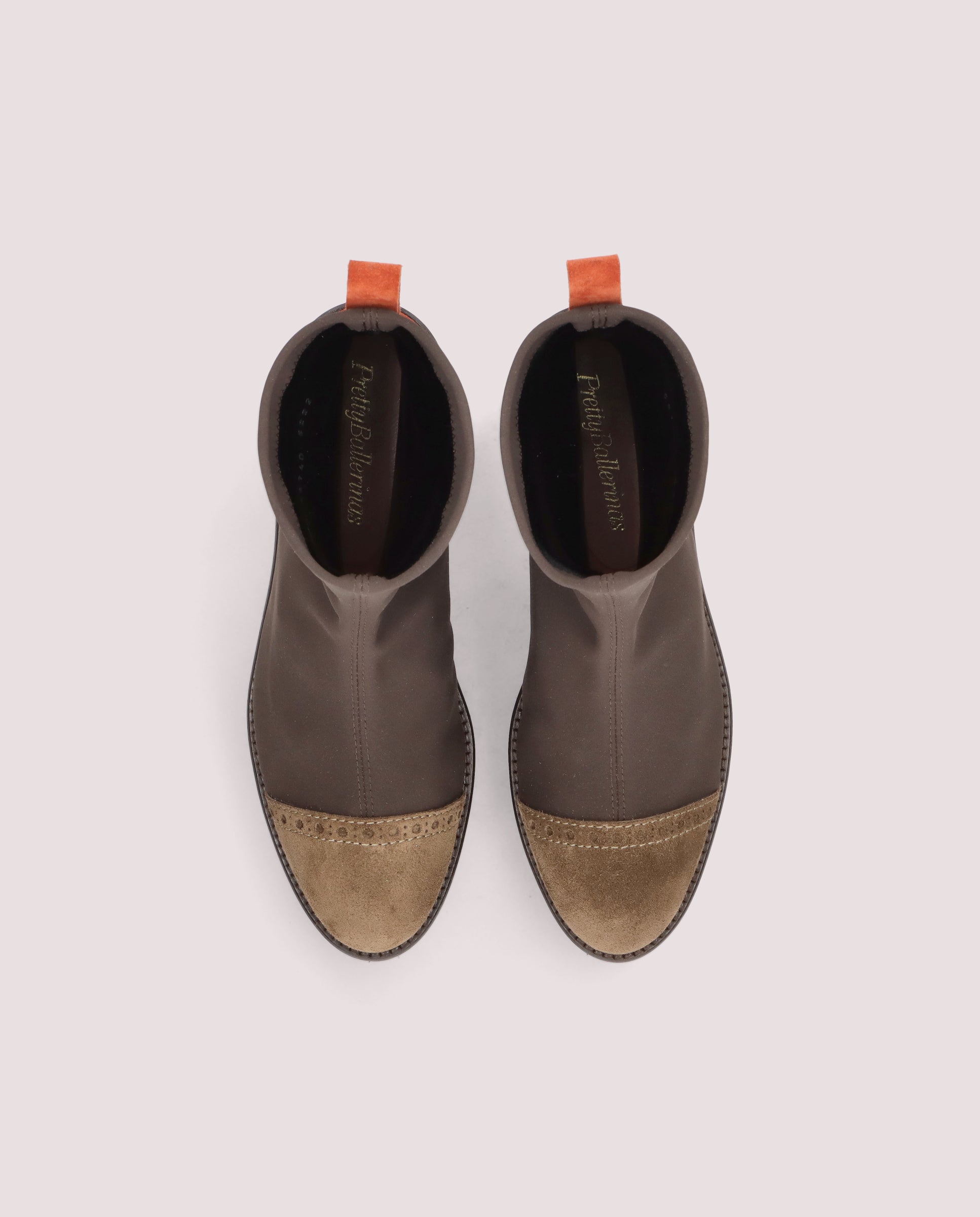 Alternative view of Bette ankle boot in brown elasticated textile by PrettyBallerinas
