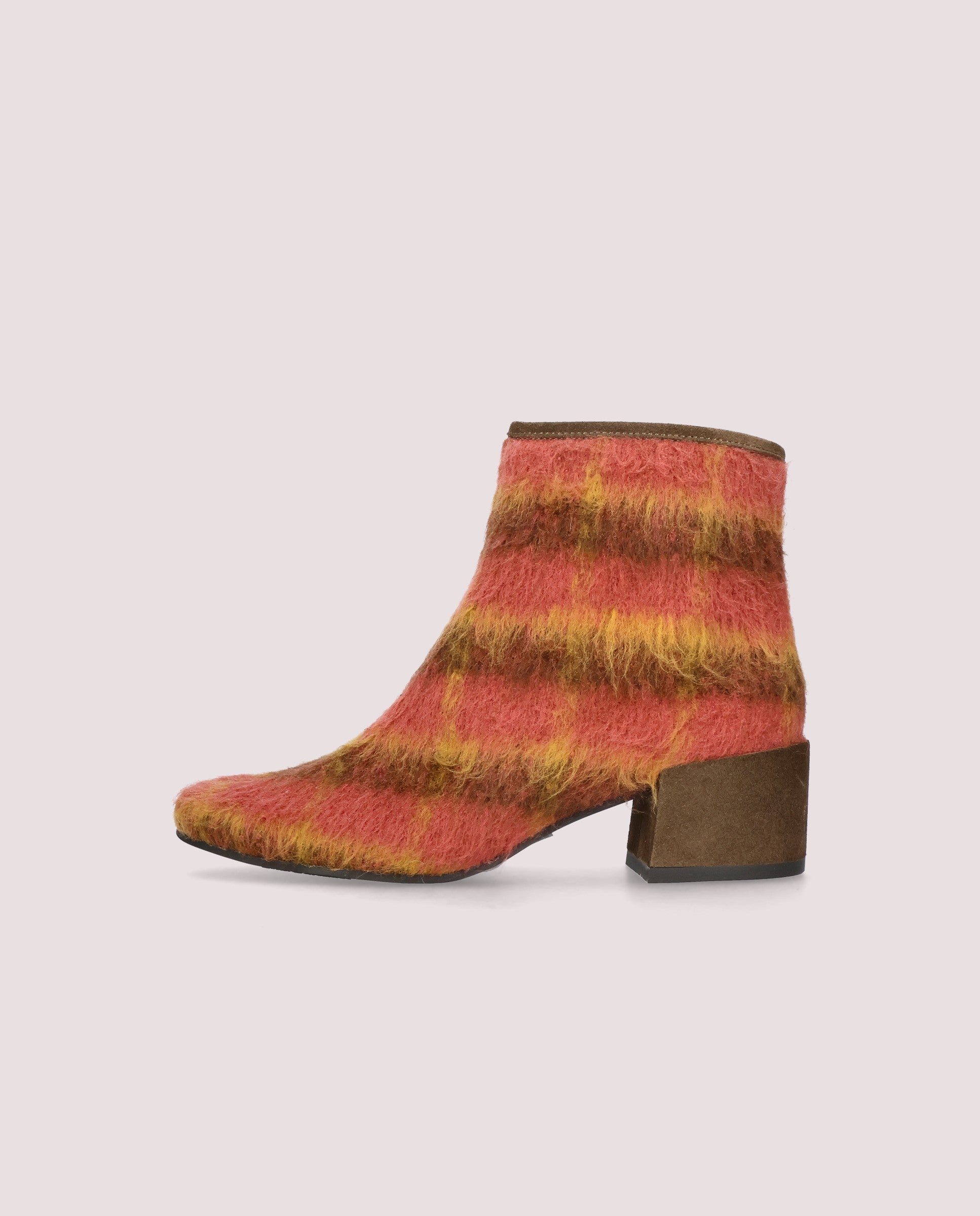 Jendayi ankle boot in tartan printed textile