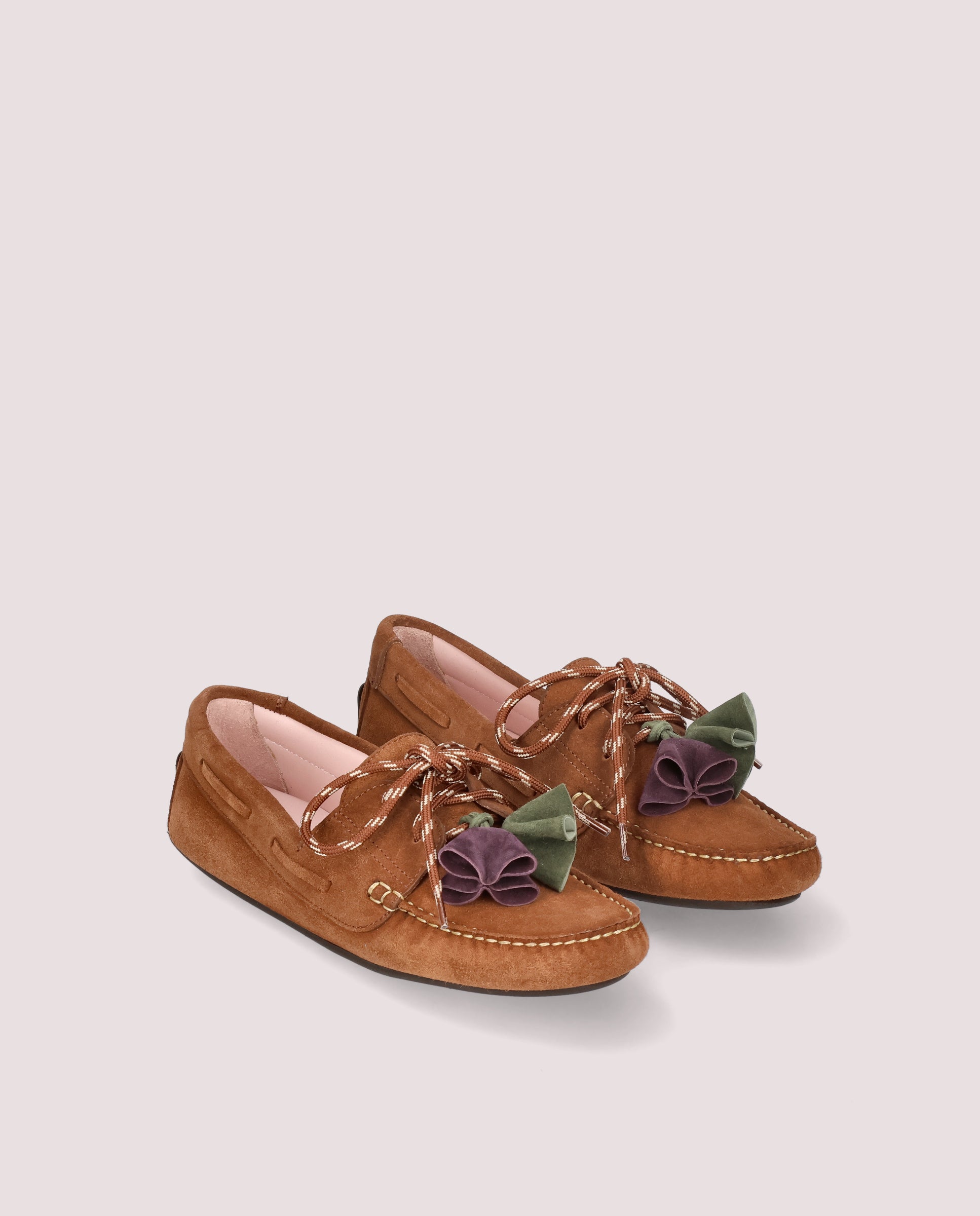 Image of Josephine moccasin in tan suede by PrettyBallerinas