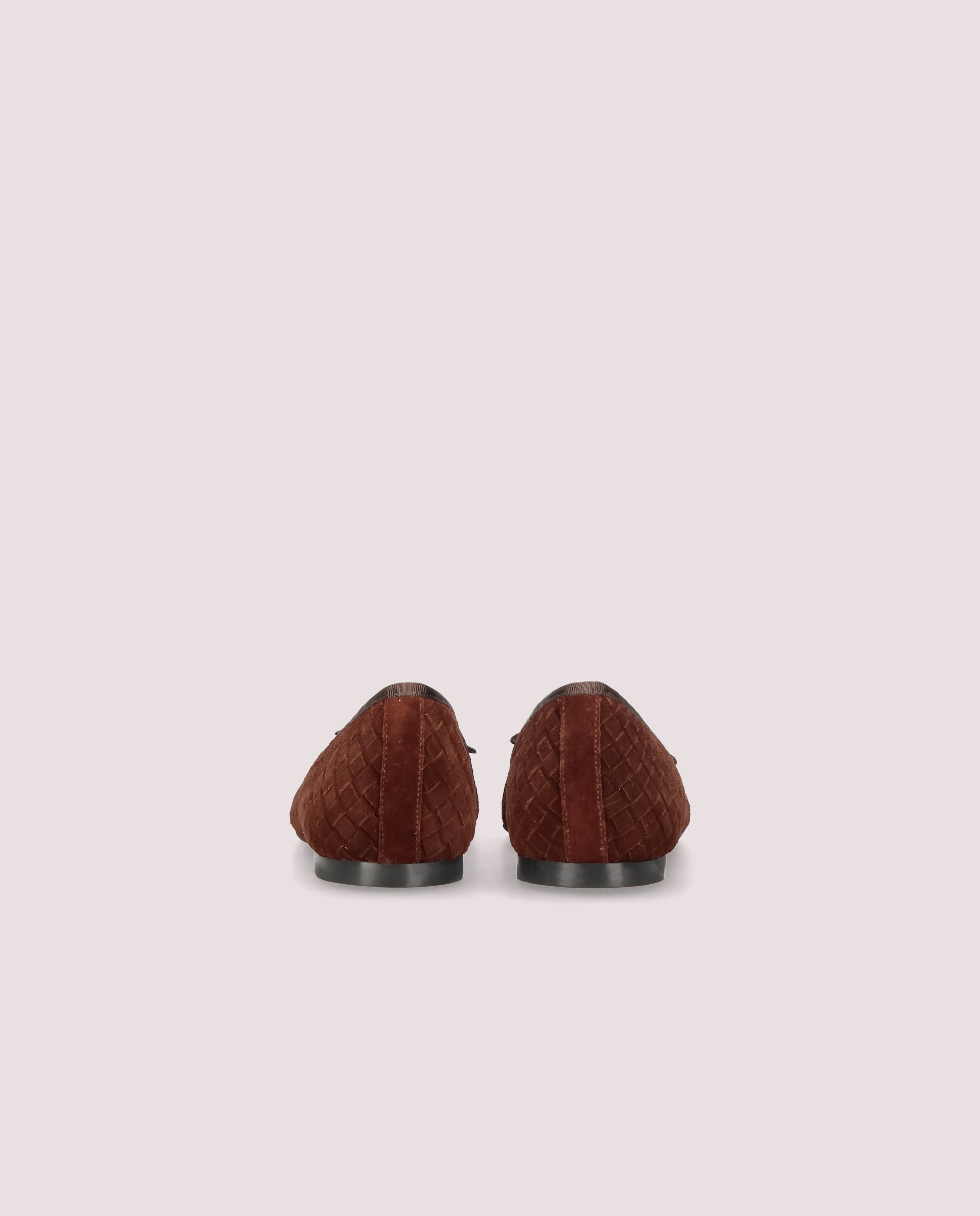 Camille ballerina in brown woven leather