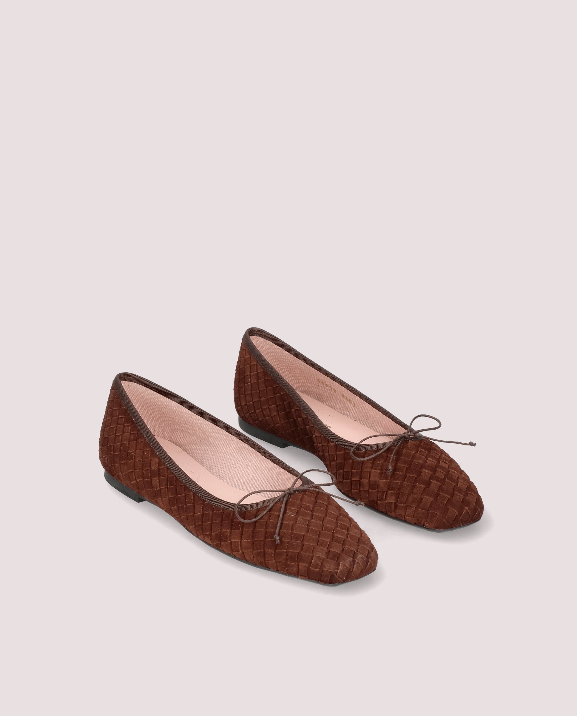 Image of Camille ballerina in brown woven leather by PrettyBallerinas