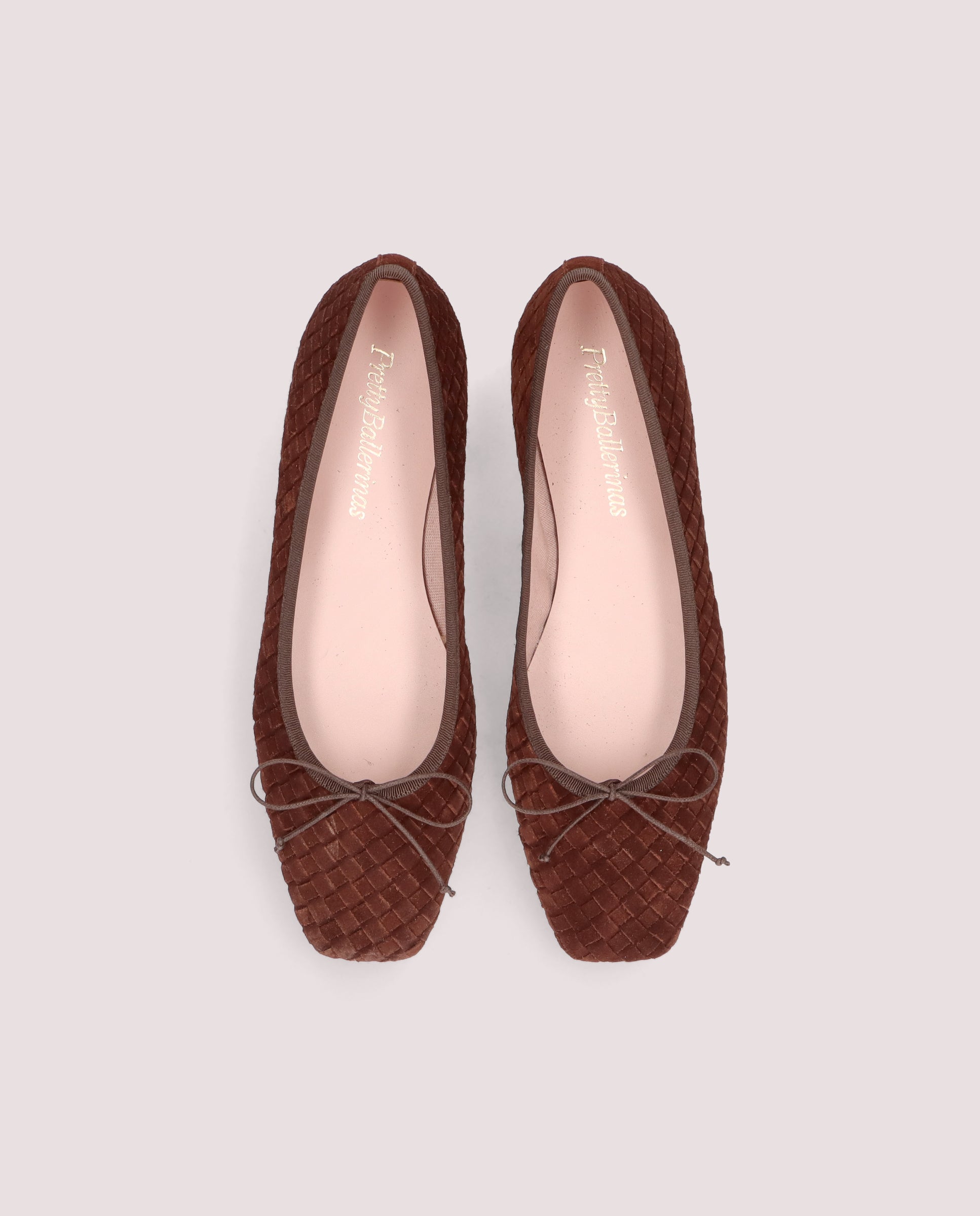 Alternative view of Camille ballerina in brown woven leather by PrettyBallerinas