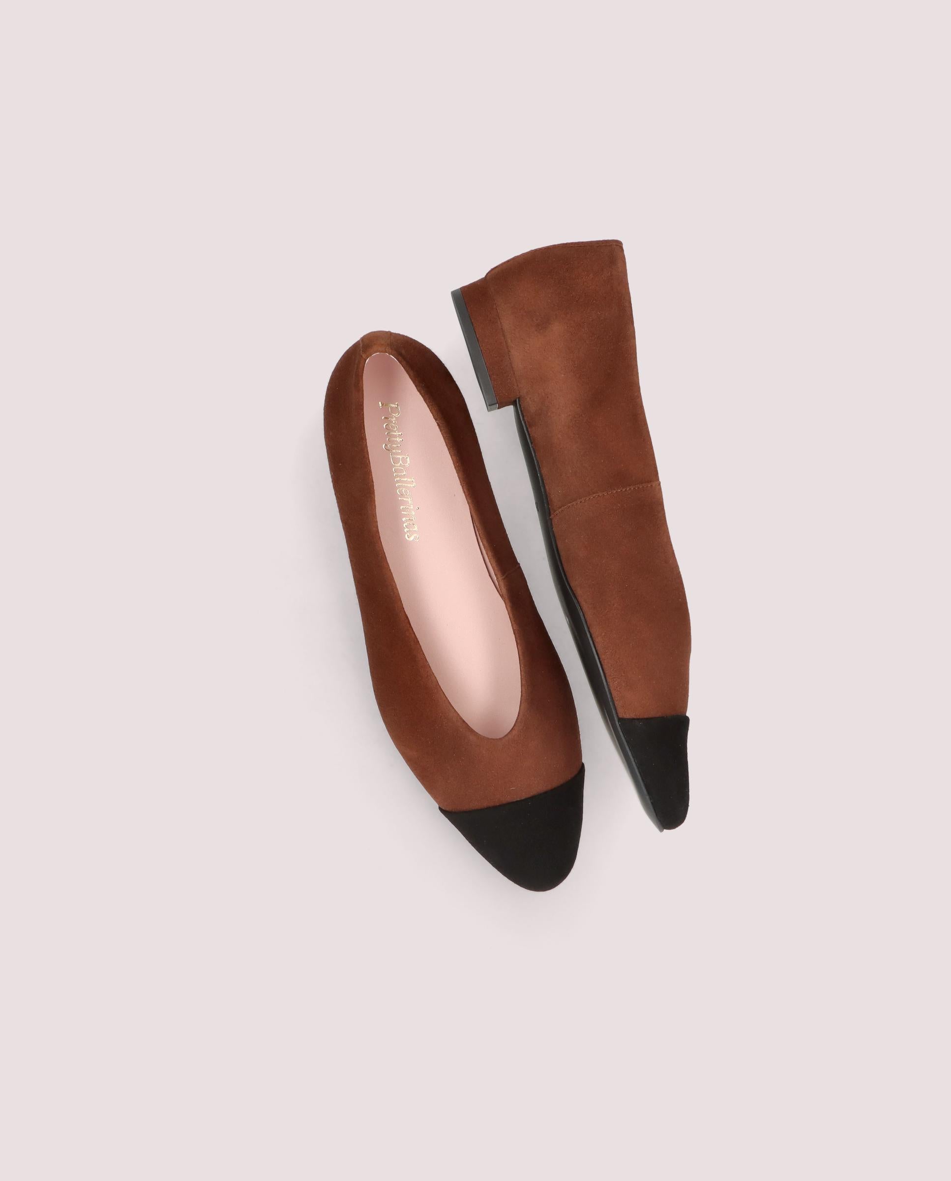 Odile ballerina in brown suede