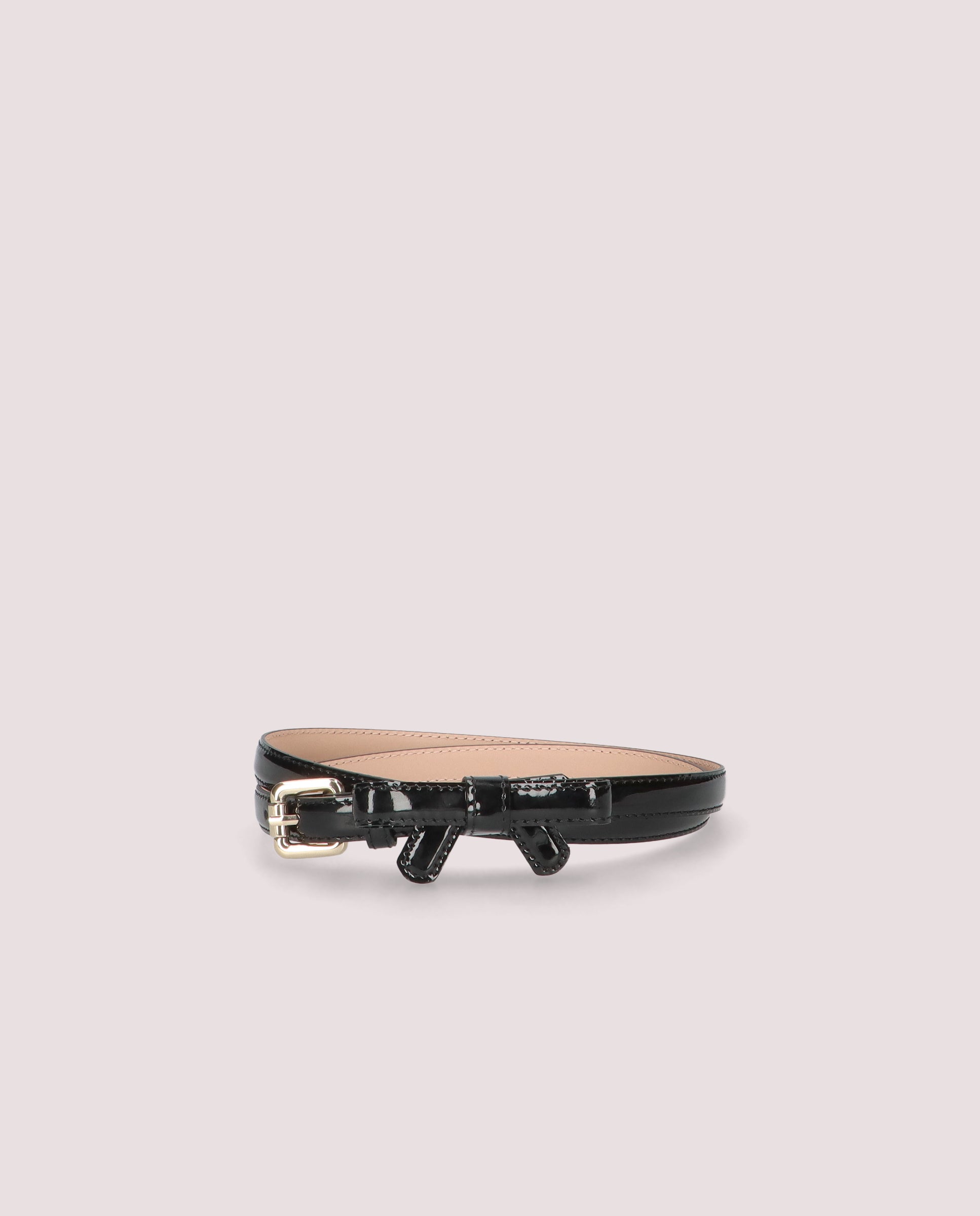 Black patent leather belt