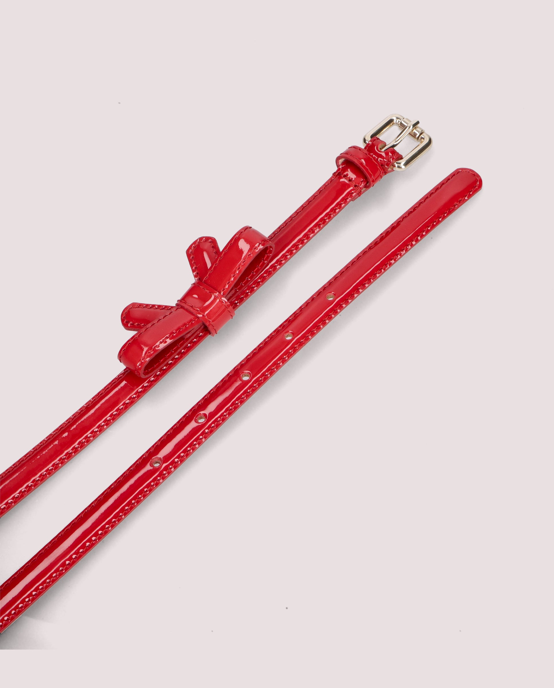Red patent leather belt