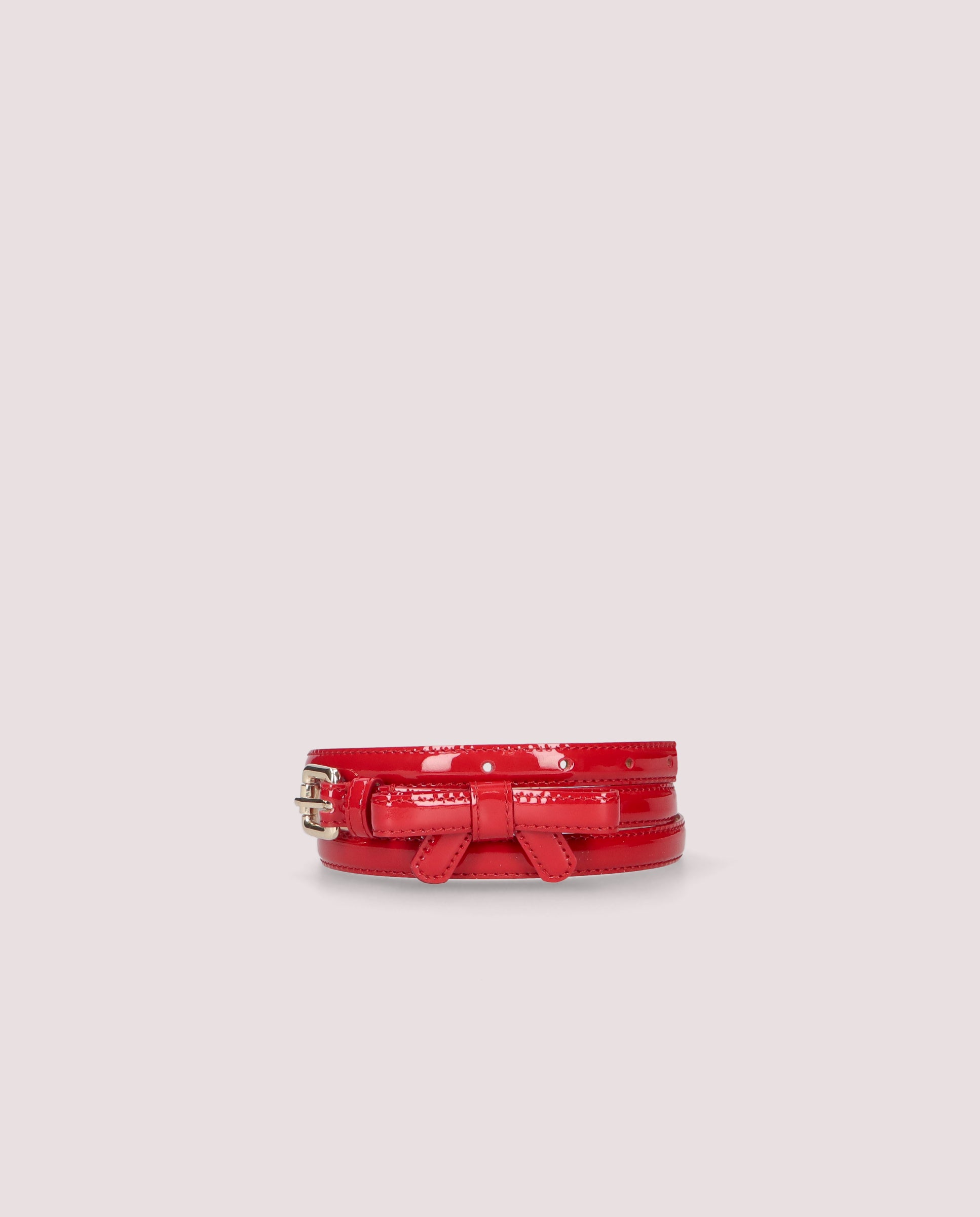 Red patent leather belt