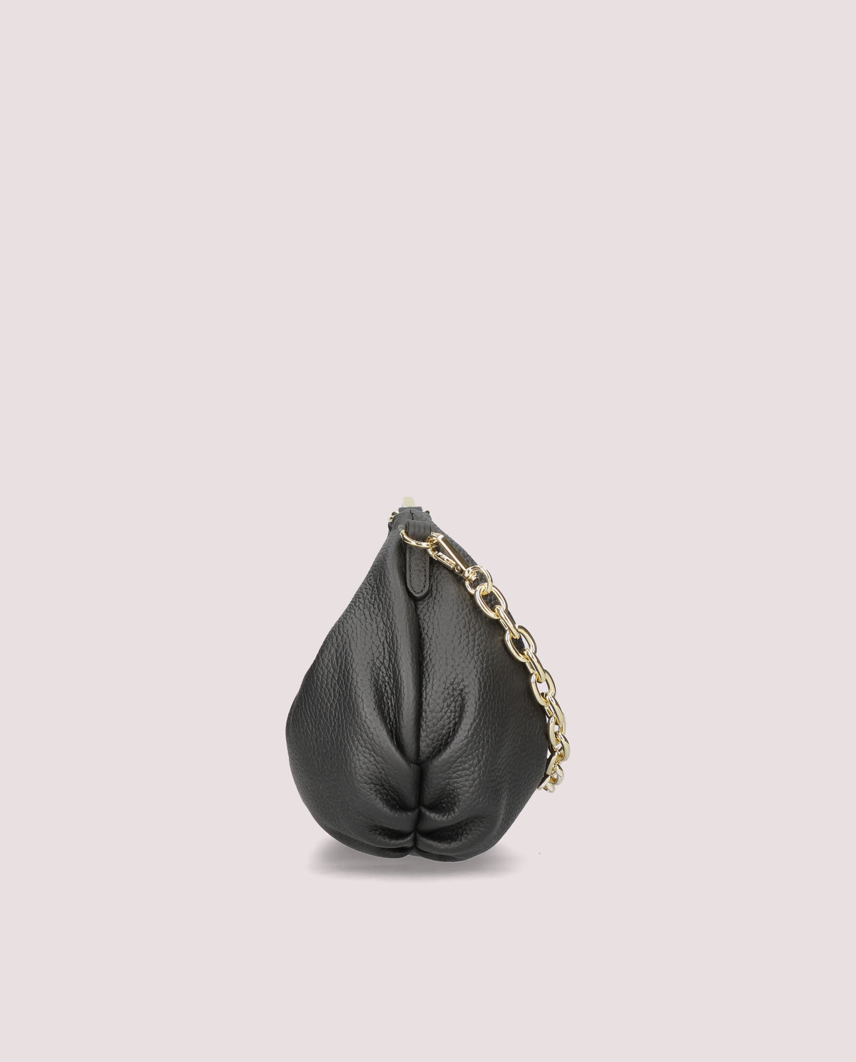 Mini ballerina tasche in schwarzem leder