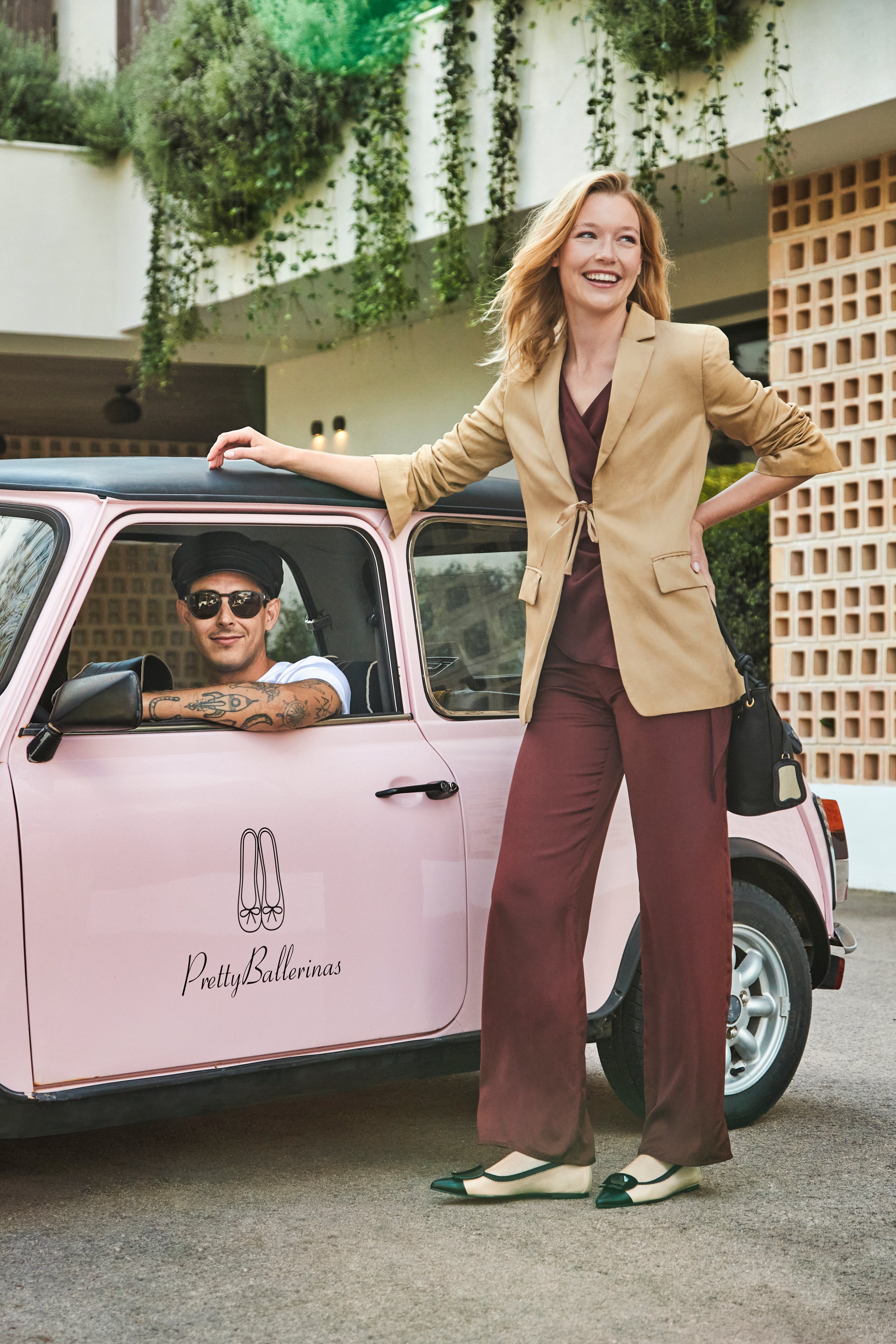 Alternative view of Paris ballerina in soft nude and black leather by PrettyBallerinas