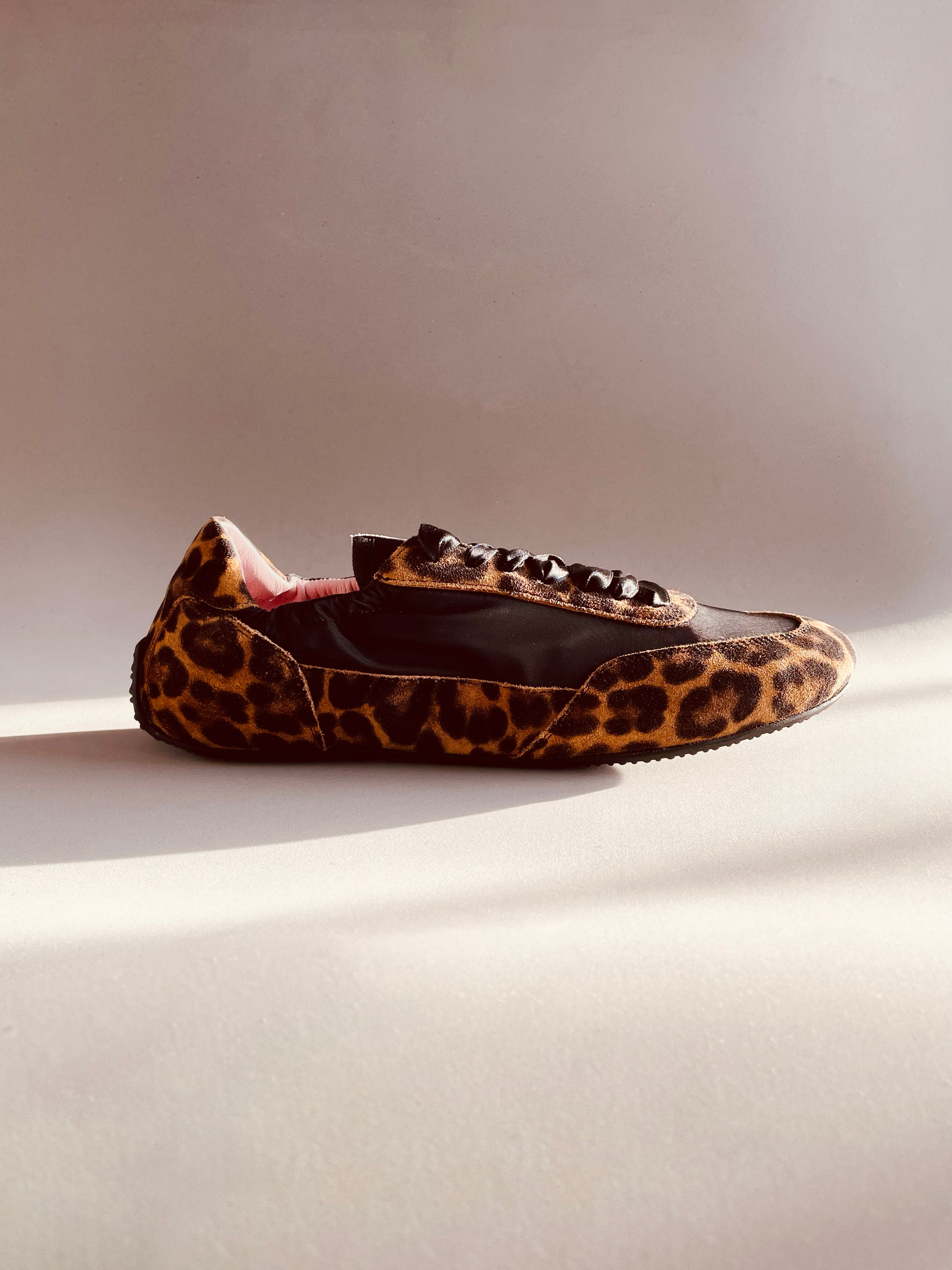 Blue Animal Print Suede Sneakers